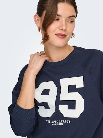 ONLY Sweatshirt 'ONLVELLA' in Blau