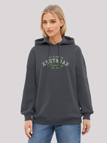 F4NT4STIC Sweatshirt 'Knut & Jan Hamburg Grün' in Zwart: voorkant
