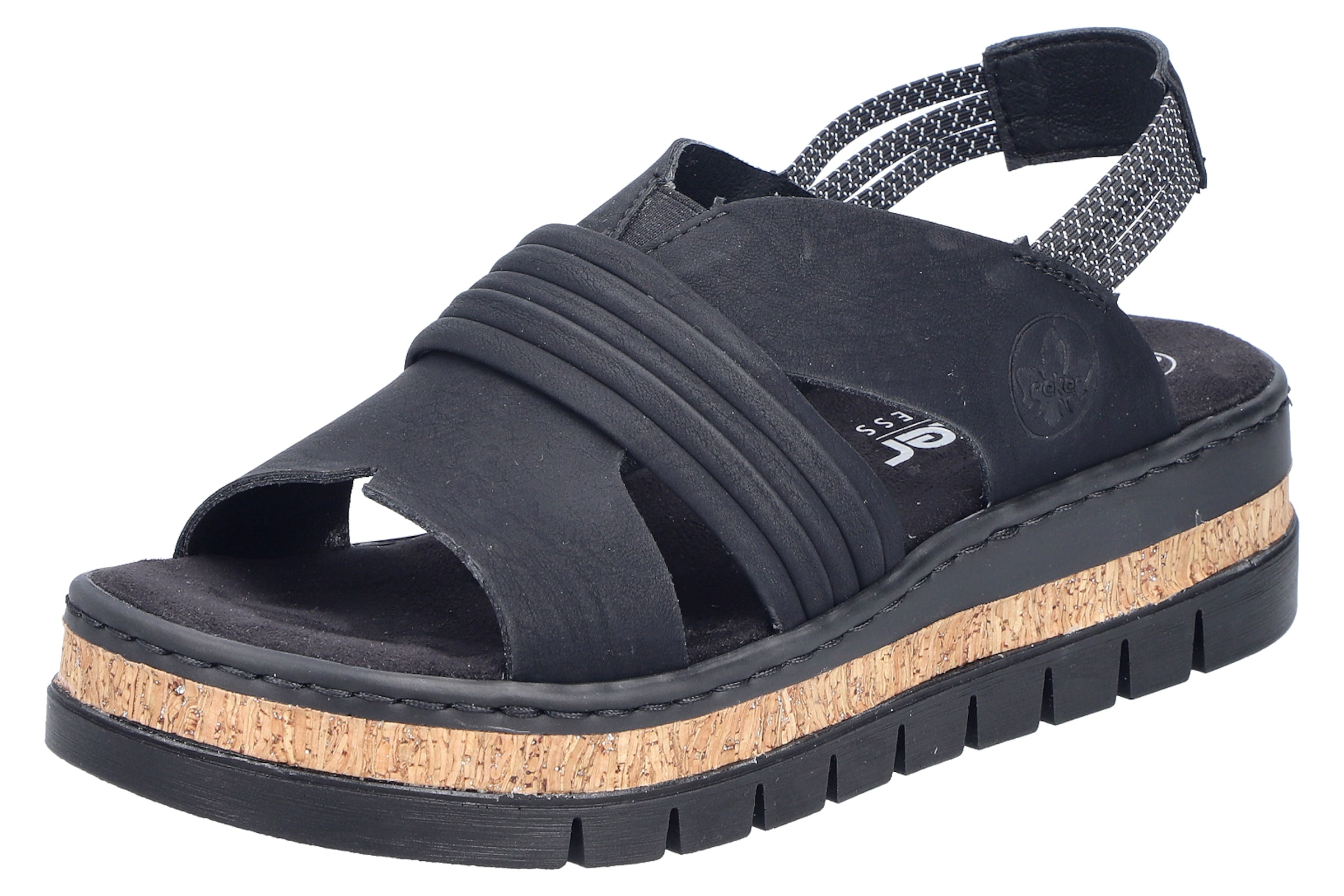 Rieker Sandals in Black: front