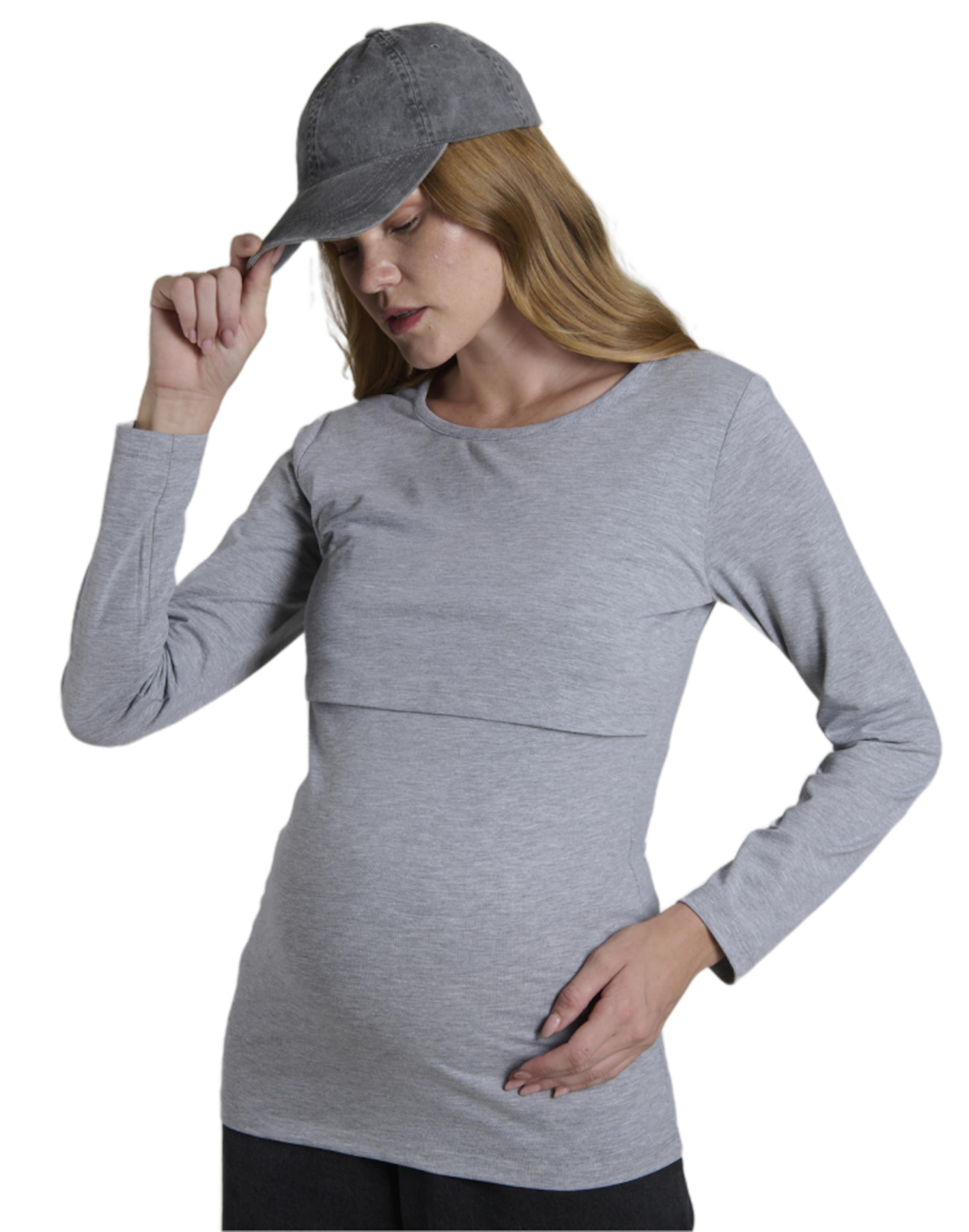 LYN MAMA Blouse in Grey: front