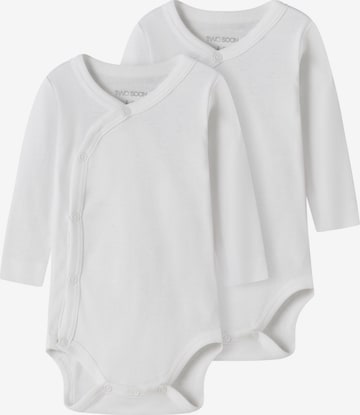 Tutina / body per bambino di TWO SOON in bianco: frontale