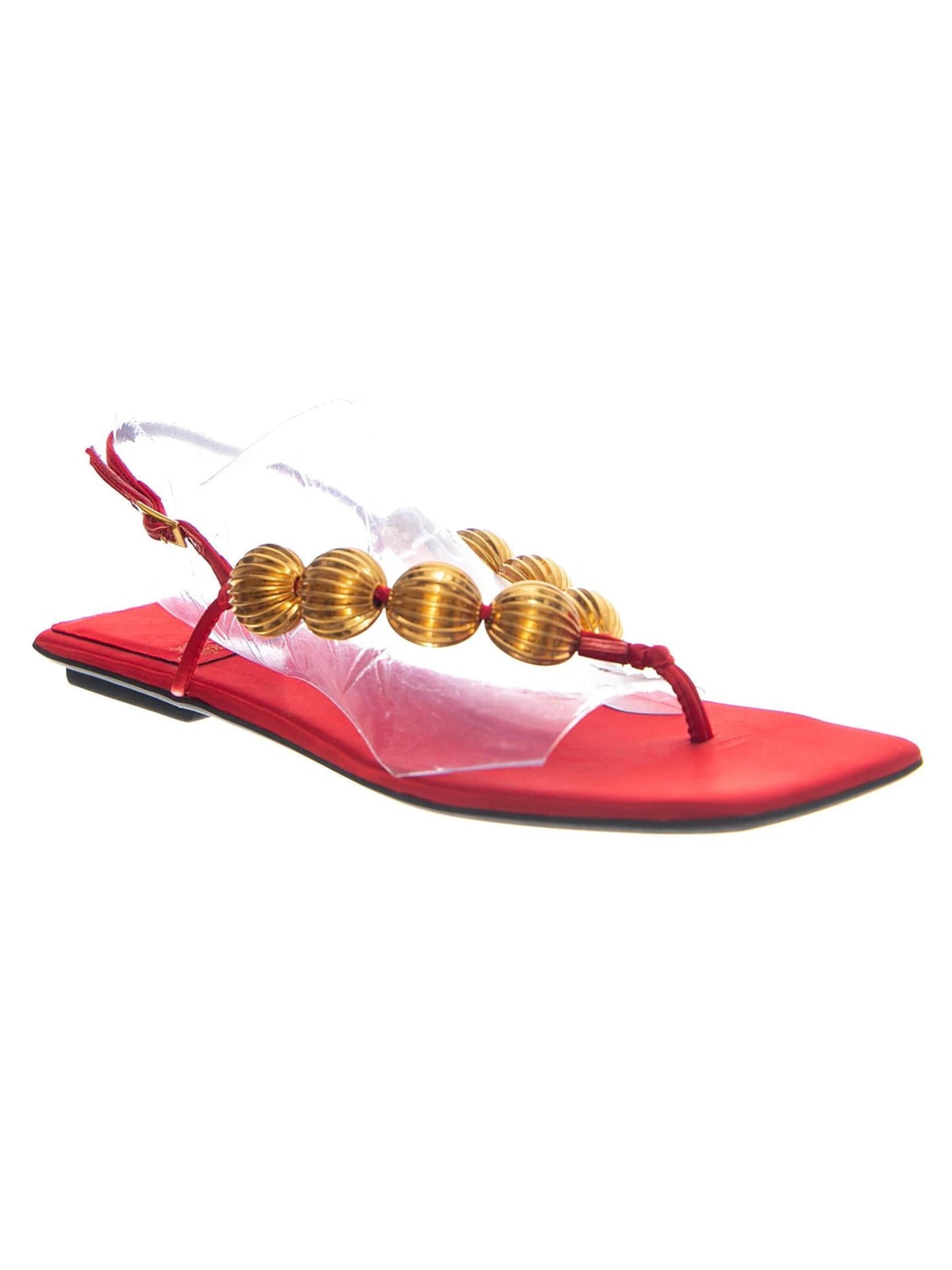 Tongs 'YUCATAN RED SATIN GOLD' Jeffrey Campbell en mélange de couleurs