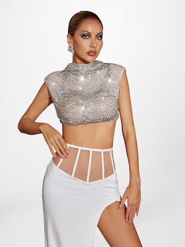 Mew Mews Top 'Quanah' in Silver: front