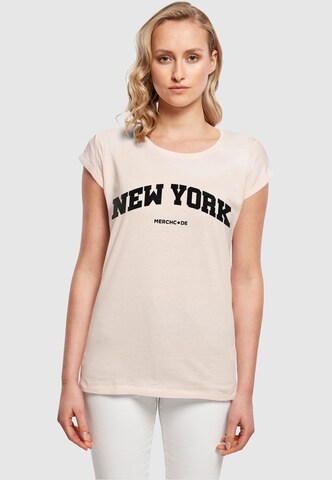 Merchcode T-Shirt 'New York' in Pink: predná strana