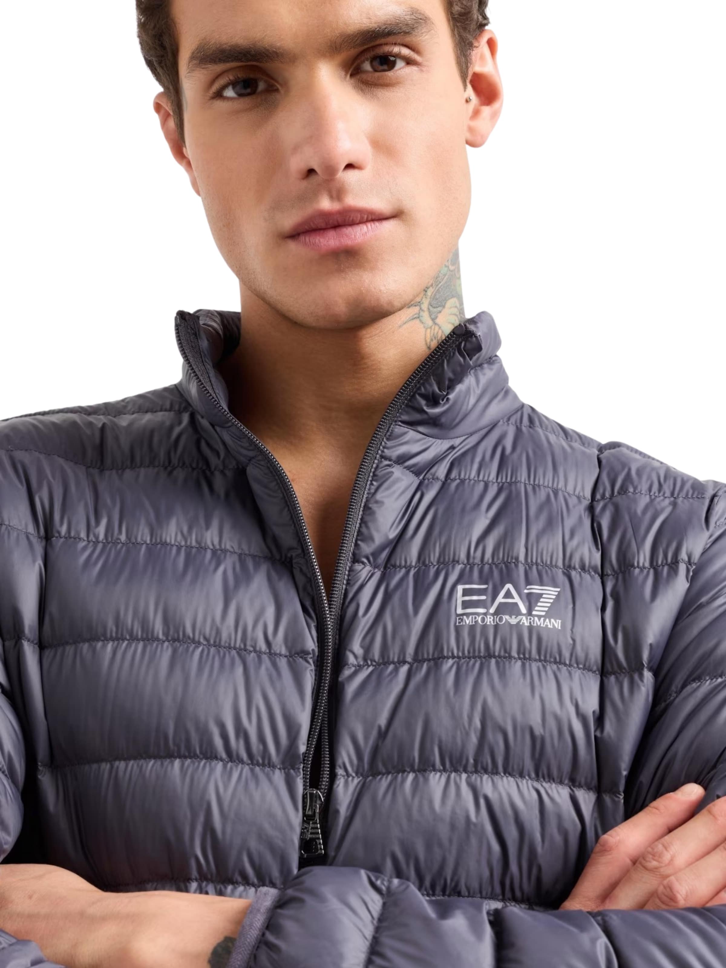 EA7 Emporio Armani Kevad-sügisjope 'Core Identity', värv hall