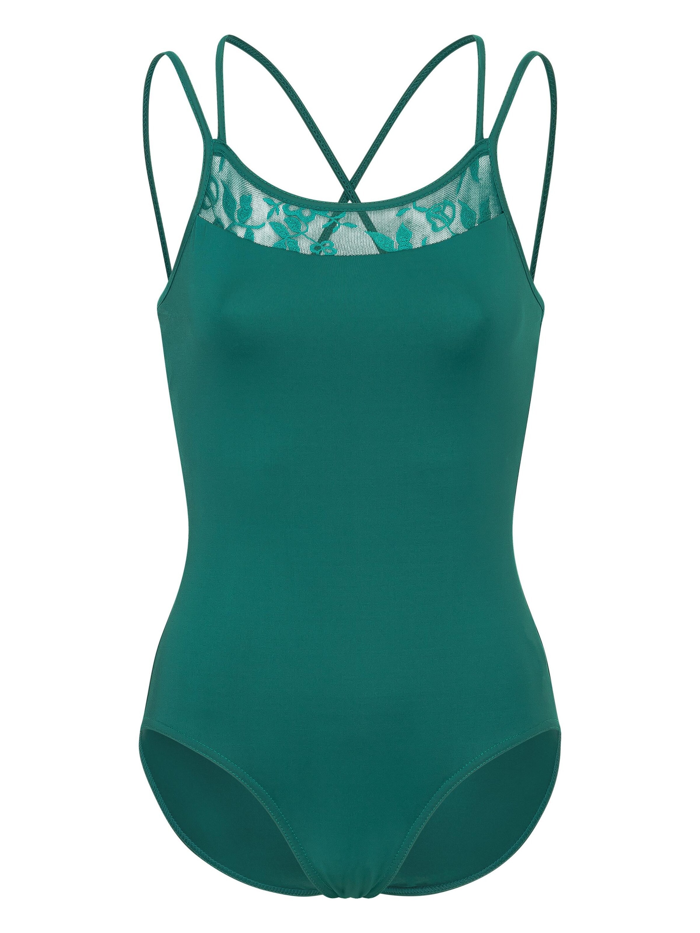 Tanzmuster Athletic Bodysuit 'Mira' in Green: front