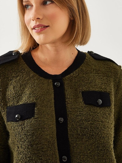 Bianco Lucci Strickjacke in oliv / schwarz, Produktansicht