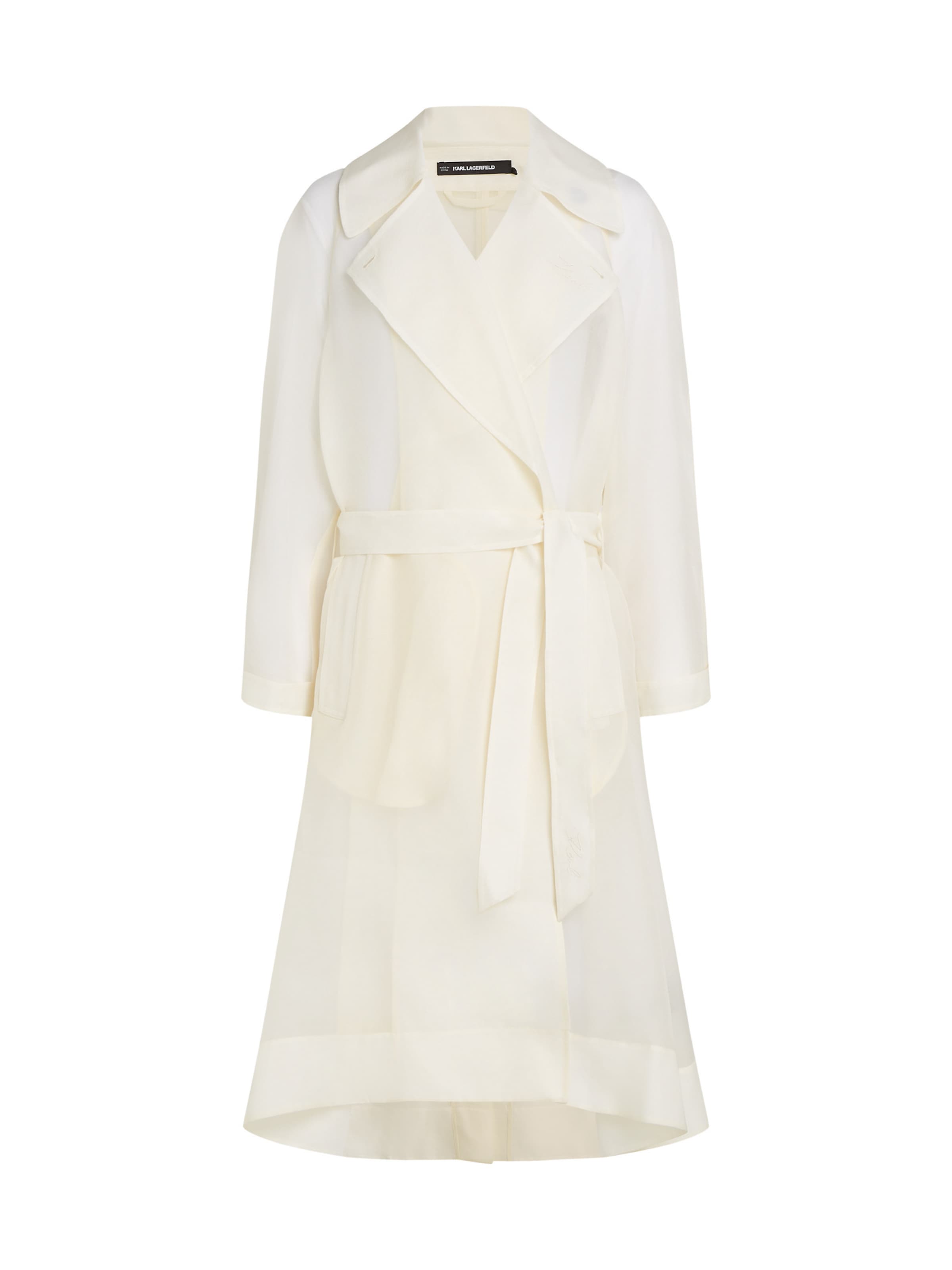 Karl Lagerfeld - Abrigo de entretiempo 'Organza' en blanco: frente
