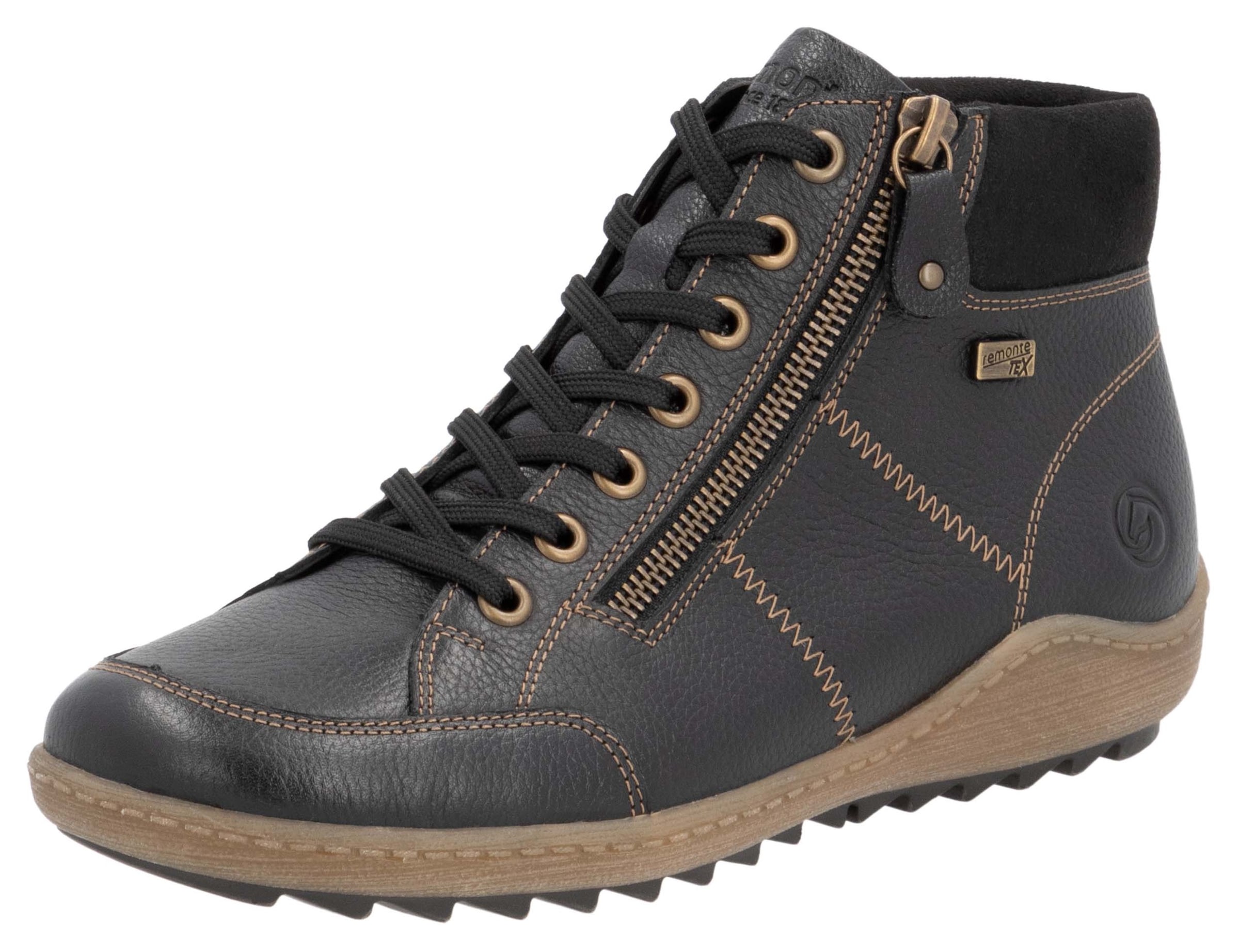 Bottines à lacets REMONTE en noir : devant