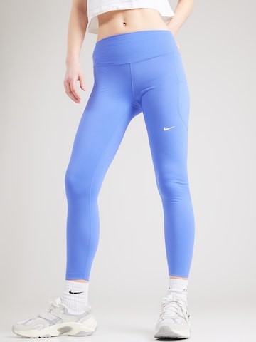 NIKE Skinny Sports trousers 'ONE' in Blue: front