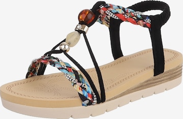 Ital-Design Strap Sandals in Black: front