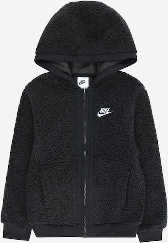 Nike Sportswear Zip-Up Hoodie 'CLUB FLEECE' in Black: front