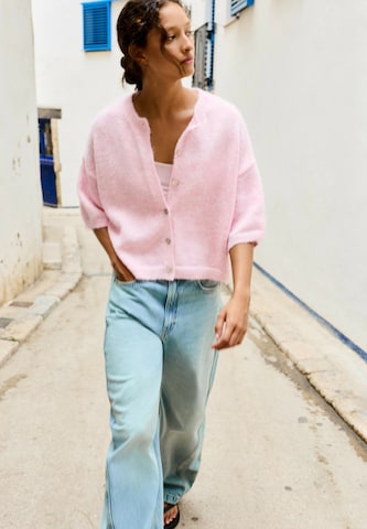 Cardigan Pull&Bear en rose : devant