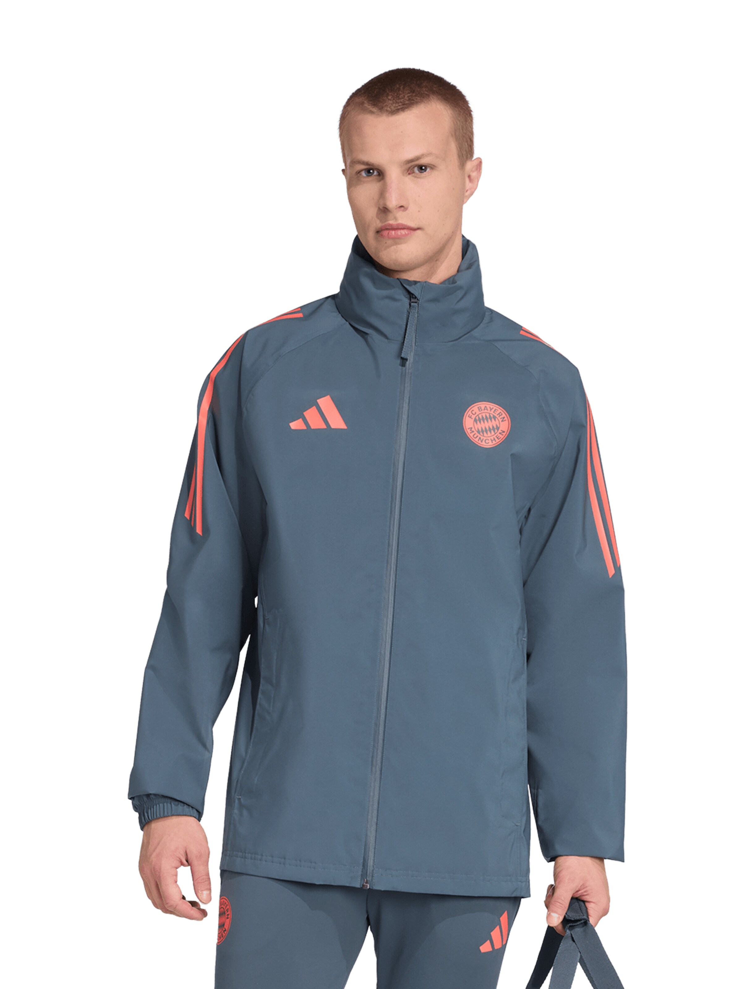 ADIDAS PERFORMANCE Athletic Jacket in Grey: front