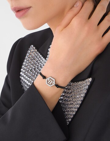 Bracelet 'LINKED' Philipp Plein Jewellery en noir : devant