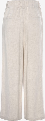 LASCANA Wide leg Pleat-Front Pants in Beige