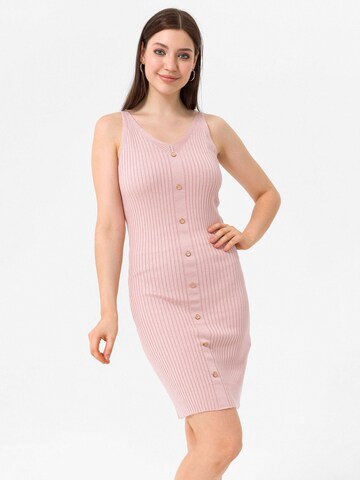 Abito in maglia di Dandalo in rosa: frontale