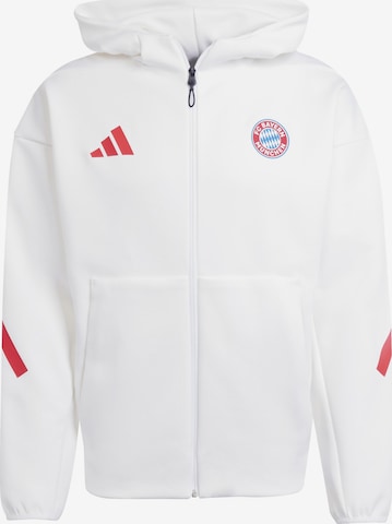 balta ADIDAS PERFORMANCE Sportinė striukė 'FCB Anthem': priekis