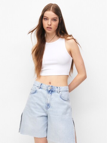 Loosefit Jeans de la Pull&Bear pe albastru: față