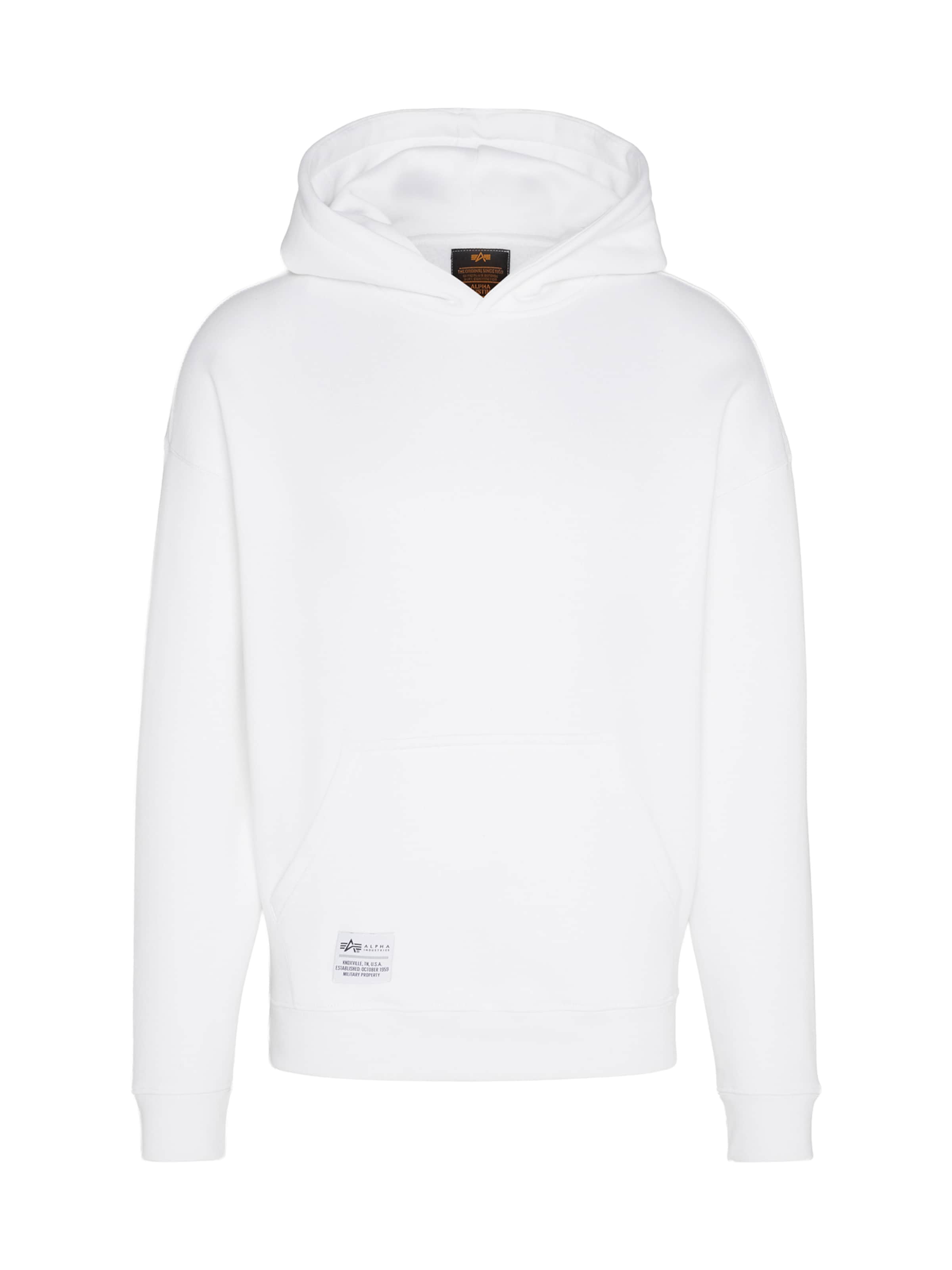 ALPHA INDUSTRIES Mikina – bílá: přední strana