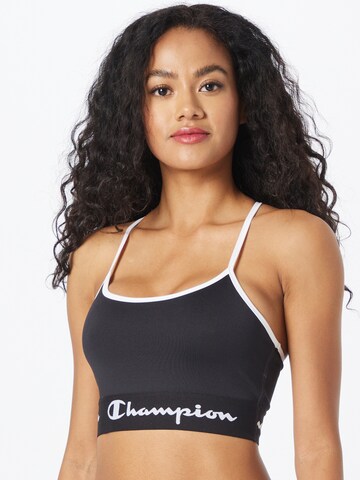 Champion Authentic Athletic Apparel Bralette Sports Bra in Black: front