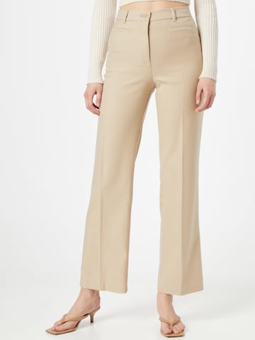 Monki Wide leg Pleated Pants in Beige: front