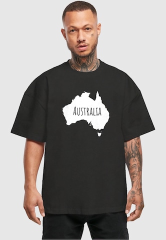 Merchcode Shirt 'Australia X Ultra Heavy' in Zwart: voorkant