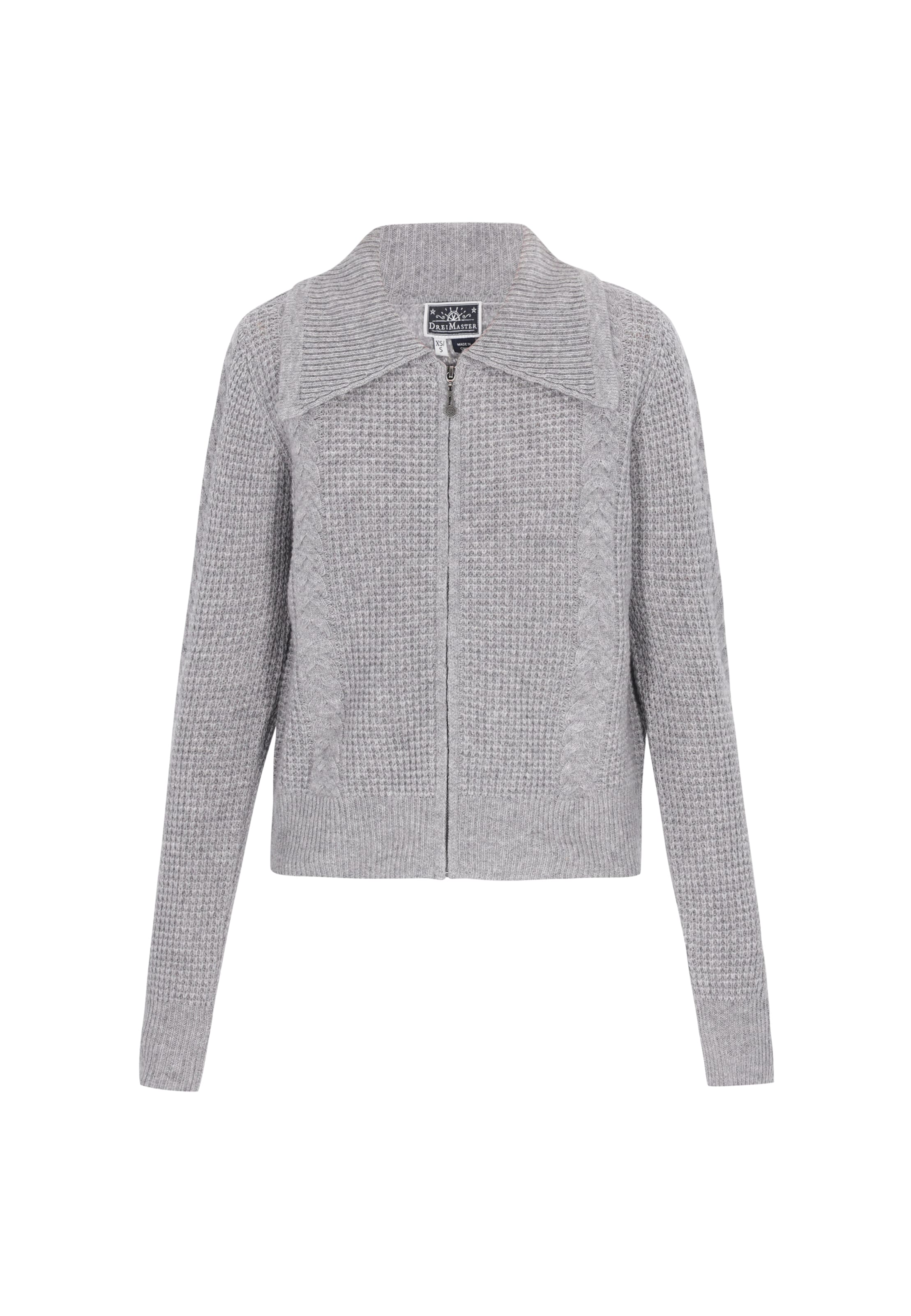 DreiMaster Maritim Πλεκτή ζακέτα σε γκρι: μπροστά