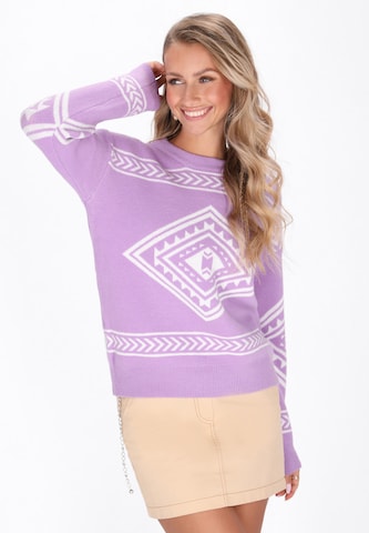 Pull-over IZIA en violet : devant