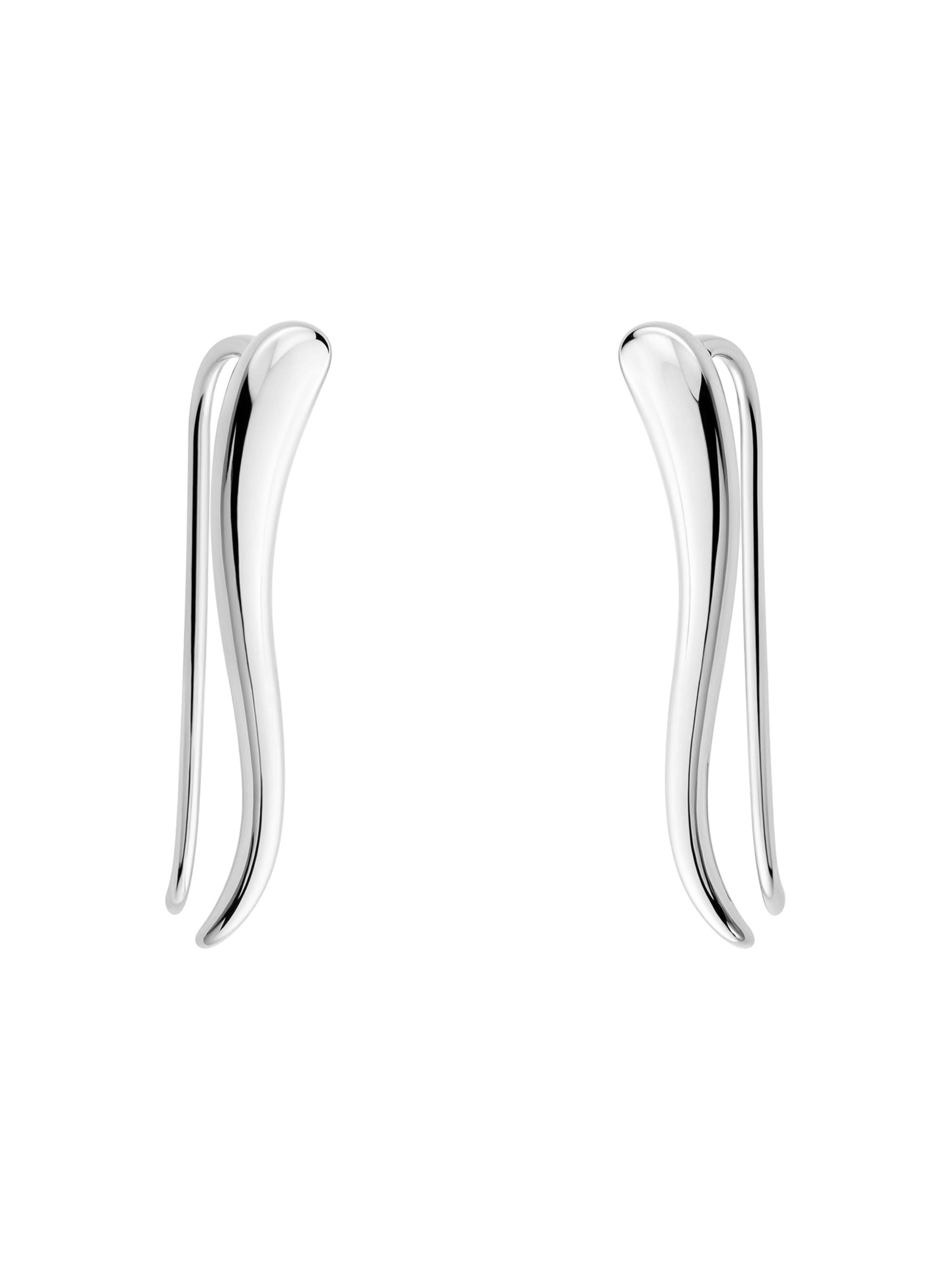 Sofia Milani Ohrringe 'Curved'‌‌‌‌‌‌‌‌ in Silber: Vorderseite