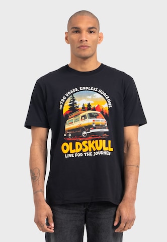 Oldskull Shirt 'Worldvibe Adventure Van' in Black: front