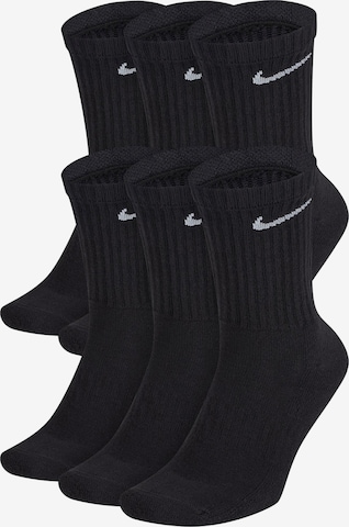 NIKE Athletic Socks in Black: front