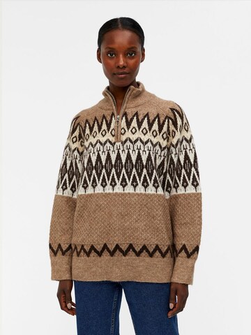 Pull-over OBJECT en marron : devant