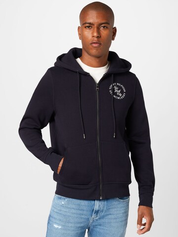 TOMMY HILFIGER - Sudadera con cremallera en azul: frente