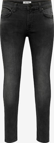 Only & Sons Skinny Jeans 'Warp' in Black: front