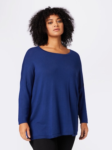 Fransa Curve Pullover 'BLUME' in Blau: predná strana