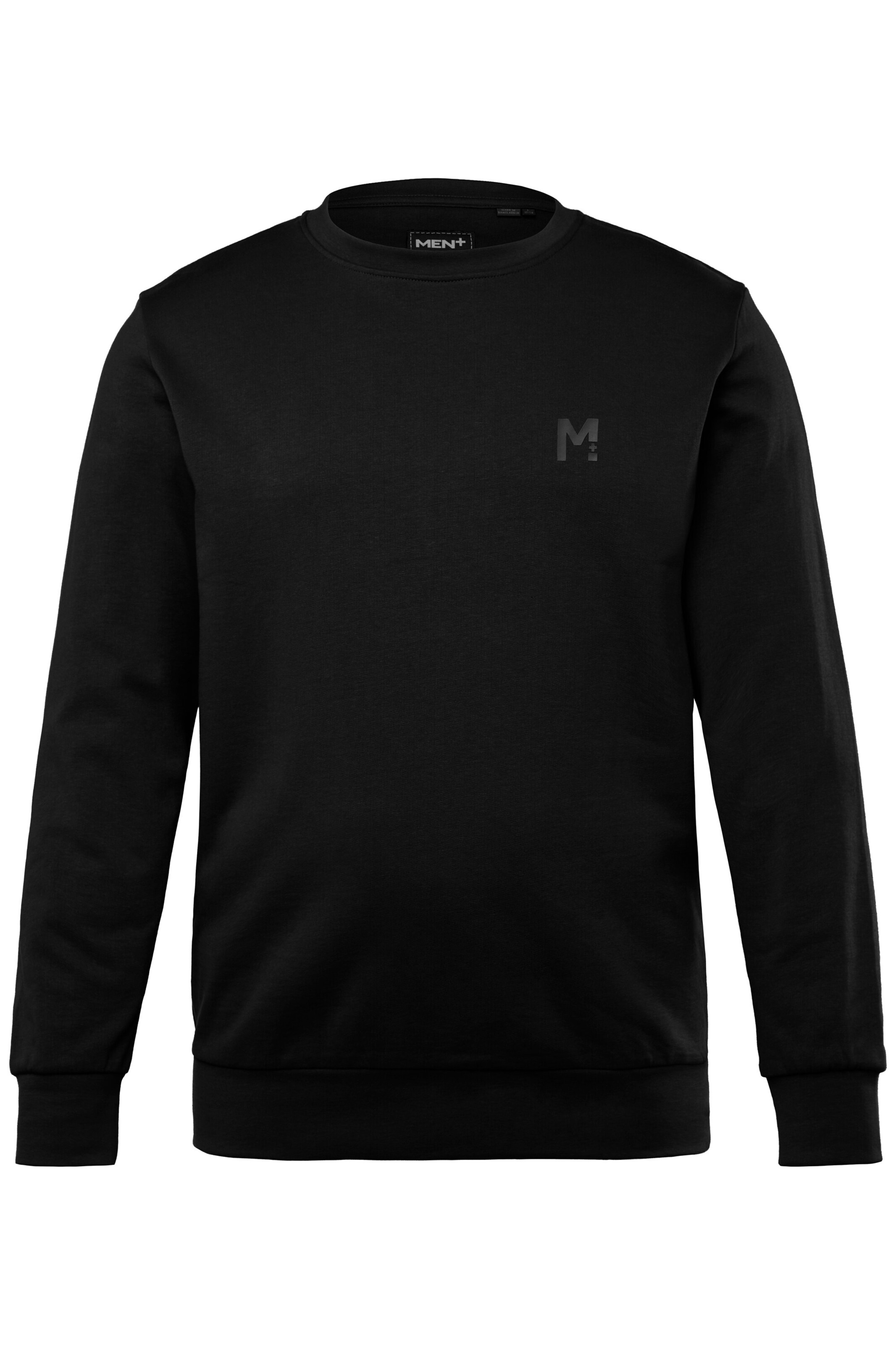 Men Plus Sweatshirt in Zwart: voorkant