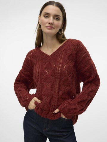 VERO MODA Sweater 'VMNewerin' in Brown