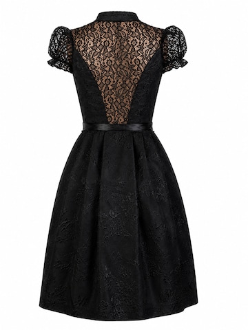 Trachtl Dirndl 'Bergweiss Midnight/Schwarz' in Schwarz