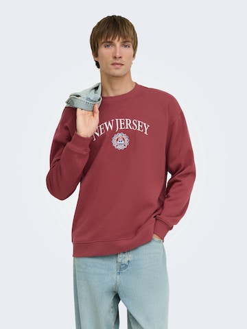 Only & Sons Sweatshirt 'ONSCONNOR' in Red: front