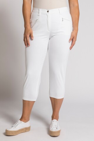 Ulla Popken Slim fit Pants in White: front