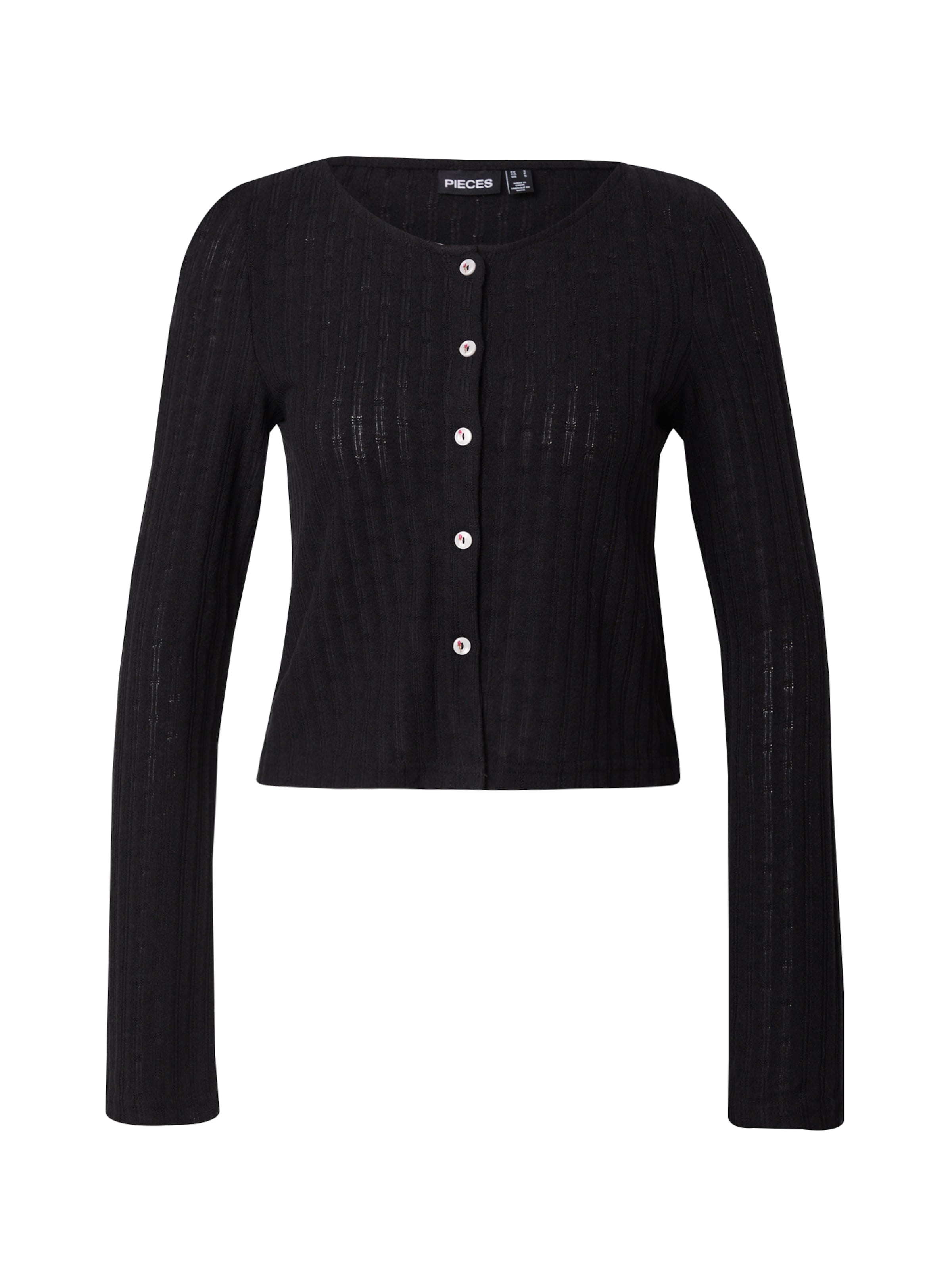 PIECES Πλεκτή ζακέτα 'PCSOURTNEY' σε μαύρο: μπροστά