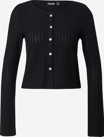 PIECES Πλεκτή ζακέτα 'PCSOURTNEY' σε μαύρο: μπροστά