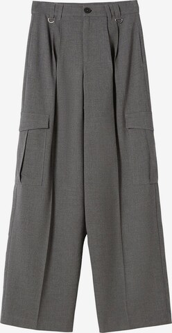 Wide leg Pantaloni con pieghe di Bershka in grigio: frontale