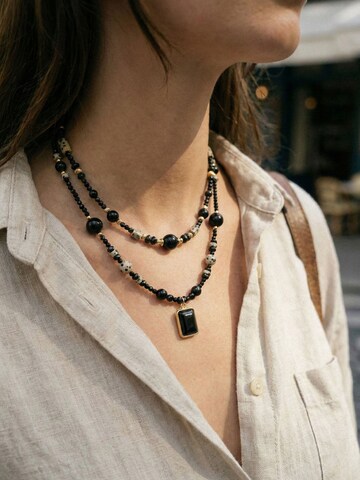 Nemomatheo Necklace 'Eclipse – Kette mit Steinperlen' in Black