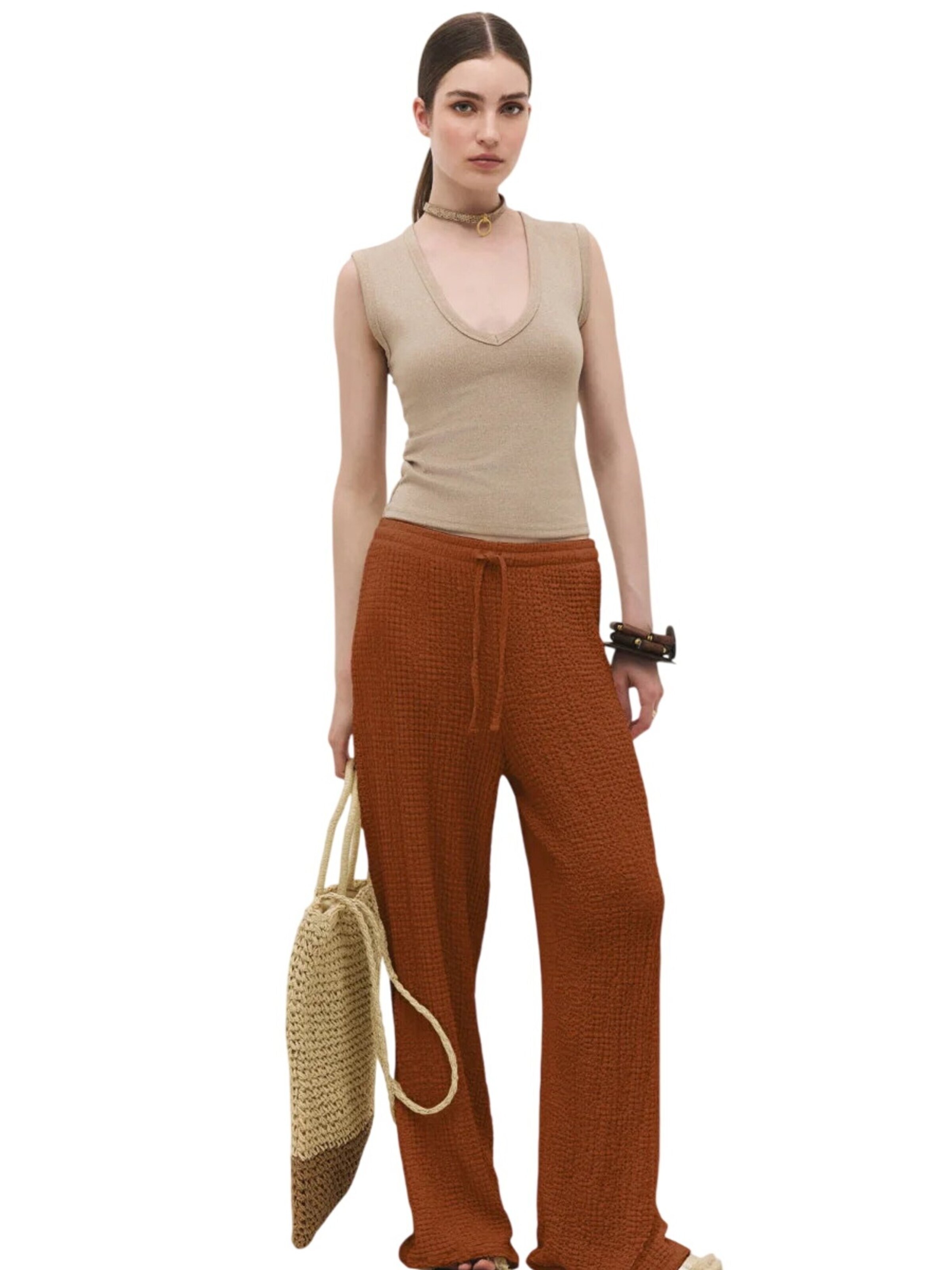No Matter What Broek in Bruin: voorkant