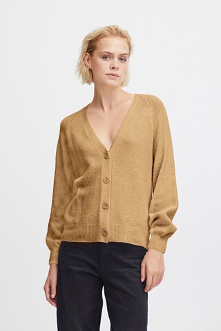 ICHI Knit Cardigan 'KAMARA' in Yellow: front