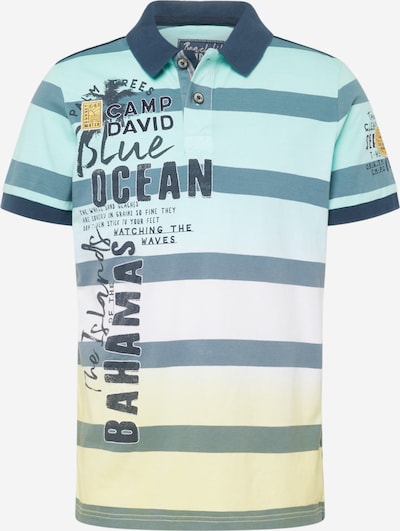CAMP DAVID Poloshirt 'Beach Life' in marine / hellblau / gelb / weiß, Produktansicht