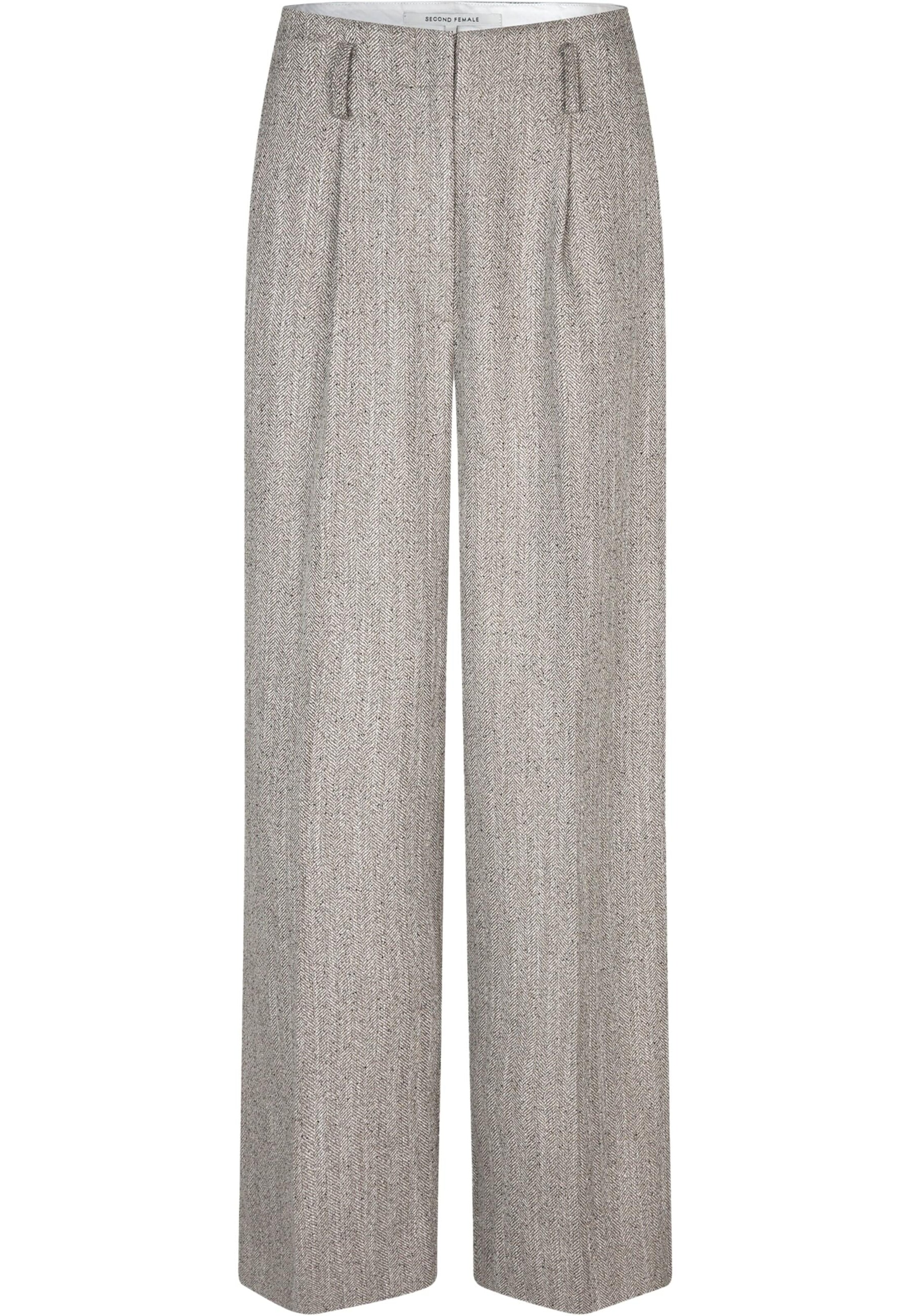 SECOND FEMALE Wide leg Pleat-Front Pants 'Jun' in Brown: front