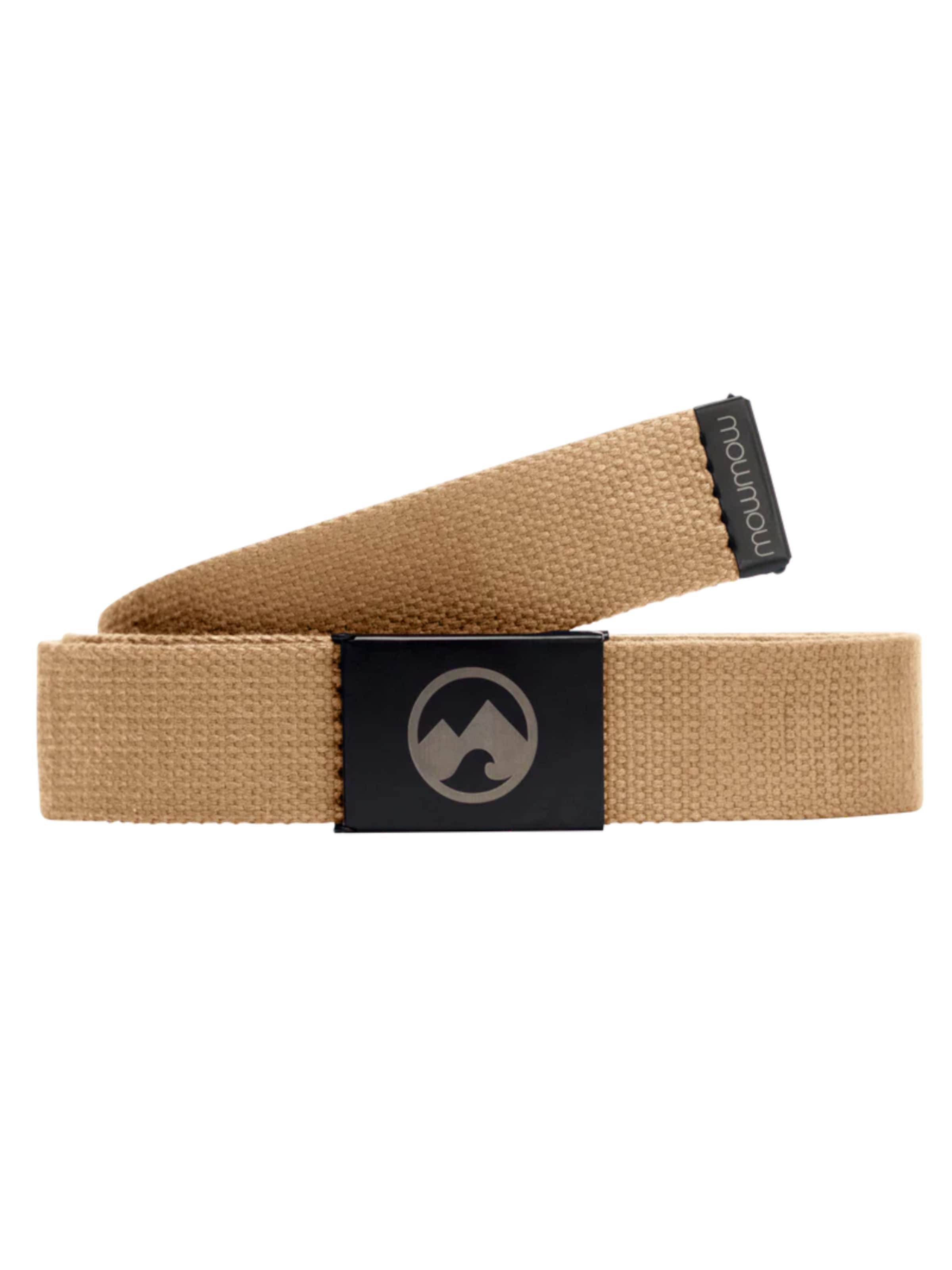 Mowmow Sportriem 'MowMow Belt - Canvas - Aluminum Buckle - 125 cm - Men - Women - Black' in Bruin: voorkant